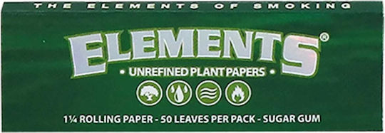 Elements Green Χαρτάκια Στριφτού Τσιγάρου 1+1/4 50 φύλλα 1τμχ