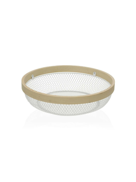 Versa Fruit Bowl Metallic White 25x25x7cm