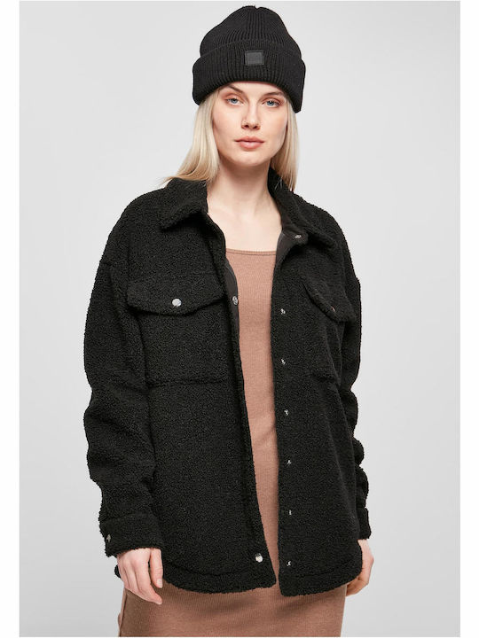 Urban Classics Sherpa Femeie Negru Overshirt Ov...
