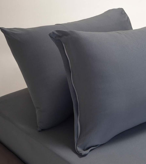 Melinen Sheet Set with 2 Pillowcases Super-Double with Elastic 160x200+25cm. Jersey Jean 3pcs