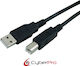 CyberPro USB 2.0 Cablu USB-A - USB-B Negru 1.8m CP-USBAB018