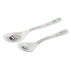 Canpol Babies Baby Set with Spoons Exotic Animals made of Melamine for 9+ months Gray 2pcs
