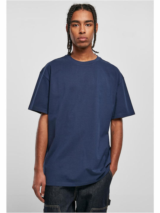 Urban Classics T-shirt Bărbătesc cu Mânecă Scurtă Albastru închis