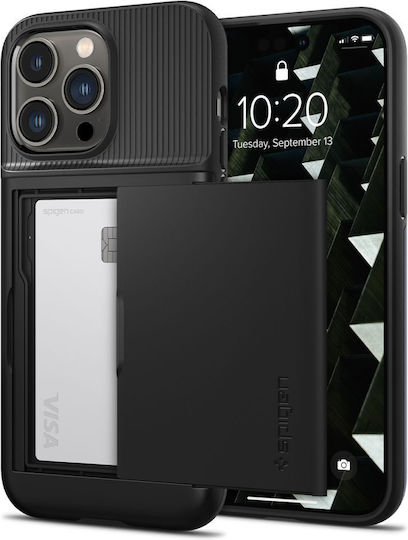 Spigen Slim Armor CS Back Cover Plastic / Silicone with Card Holder Black iPhone 14 Pro