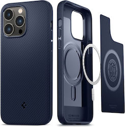 Spigen Mag Armor Plastic / Silicone Back Cover Navy Blue (iPhone 14 Pro)