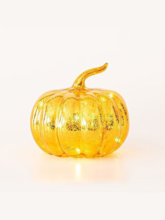 Eurolamp Illuminated Christmas Glass Figure Pumpkin Orange Height 14.5cm 2pcs