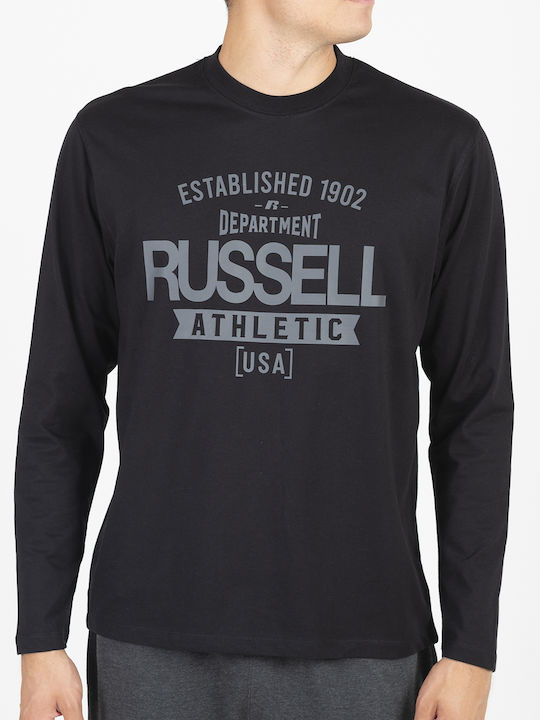 Russell Athletic Established 1902 Ανδρική Μπλούζα Μακρυμάνικη Μαύρη