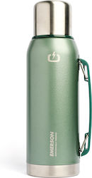 Emerson Flasche Thermosflasche Rostfreier Stahl BPA-frei Grün 1lt mit Kappenbecher und Handgriff