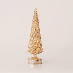 Eurolamp Beleuchtet Weihnachtsdekoration Baum Kegel 34cm Batterie Gold Glitter