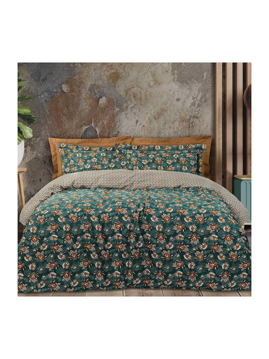 Das Home Bettwäsche-Set Einzel 170x260cm. Green...
