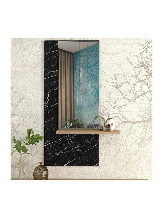 Aoki Eingangsmöbel mit Spiegel Black / Natural 60x15x120cm