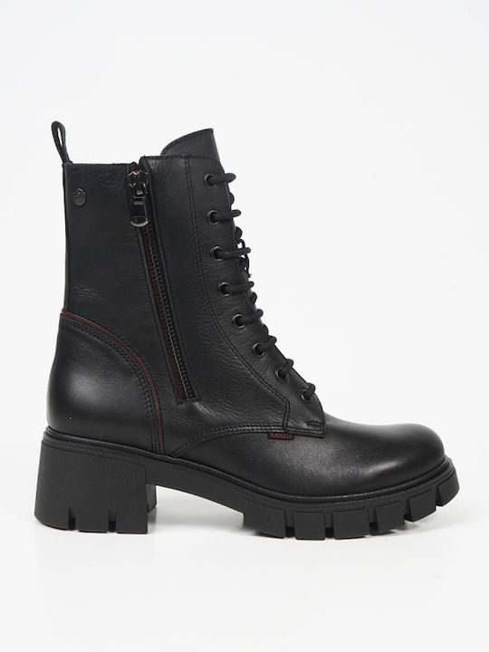 Ragazza Women's Leather Combat Boots Black