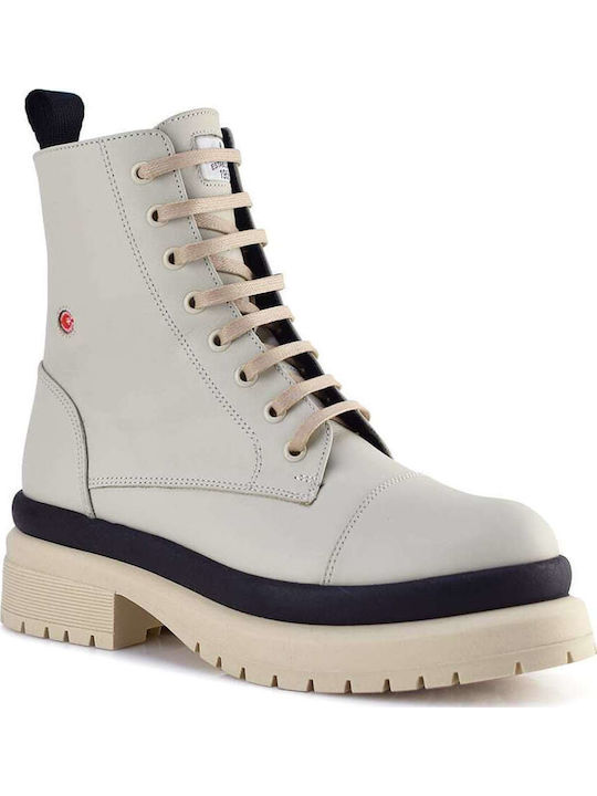 Leder Stiefeletten Damen Beige
