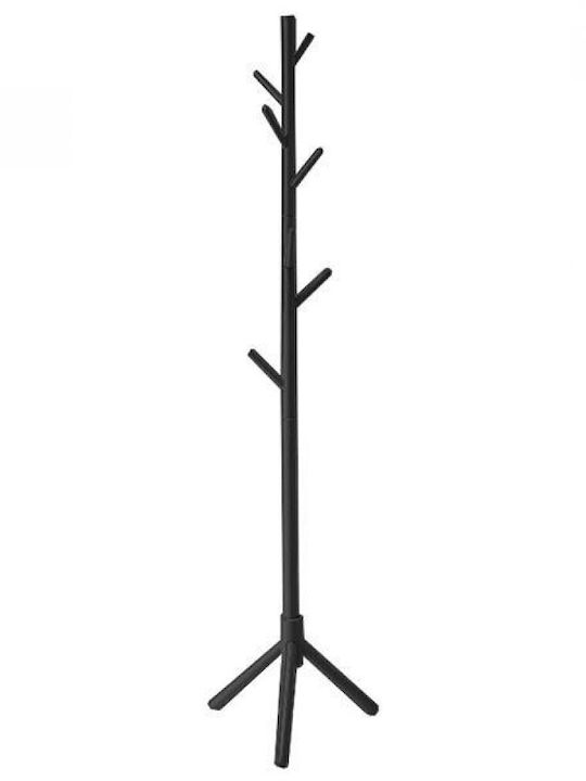 Νext Καλόγερος Ξύλινος Μαύρος Μασίφ 174cm