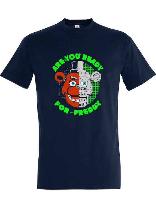 T-shirt Unisex " Five Nights at Freddy's, Are you Ready for Freddy ", French Navy