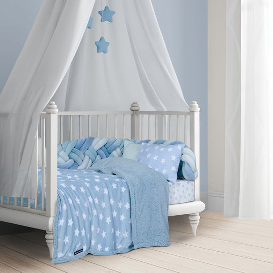 Das Home Decke Kinderbett Vlies Blau 110x150cm