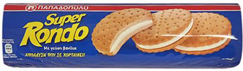 Papadopoulou Biscuits Rondo With Filling vanilla cream 1pcs 500gr