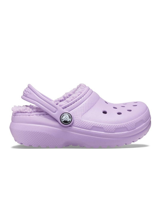 Crocs Ανατομικές Παντόφλες Λιλά Classic Lined