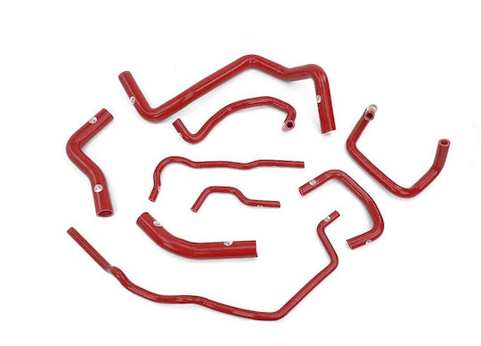 GRP Car Silicone Hose Set Water 9pcs for Volkswagen Golf MK4 1.8 T Red
