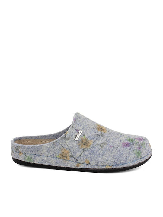 Anatomical Leather Women's Slippers Light Blue