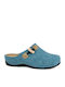 Anatomical Leather Women's Slippers Light Blue