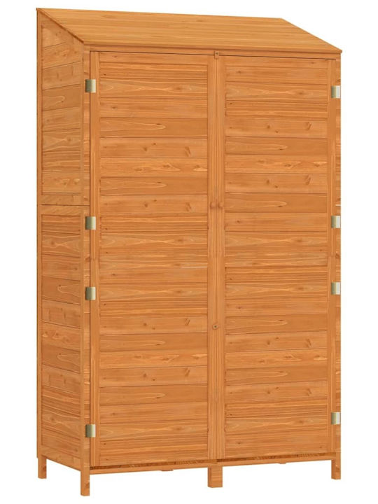 Wooden Garden Warehouse with Double-Leaf Door Brown L1.02xW0.52xH1.745cm