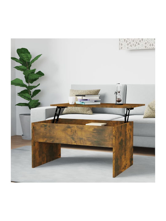 Rectangular Central Coffee Table Wooden Brown M...