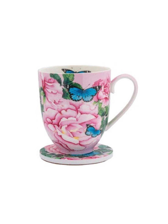 Maxwell & Williams Cabbage Roses Porcelain Cup Multicolour 400ml 2pcs