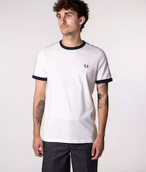 Fred Perry Ανδρικό T-shirt Λευκό με Λογότυπο