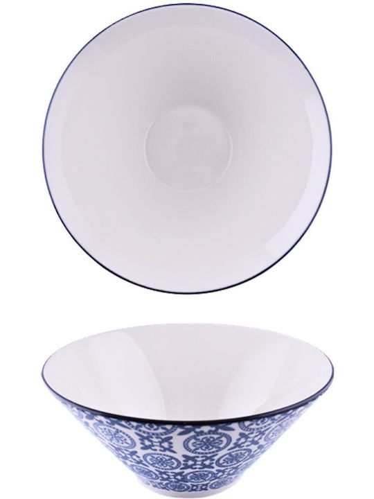 Cok Spain Aljibe Porcelain Salad Bowl Blue 23x23x10cm 12pcs
