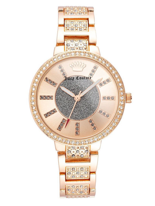 Juicy Couture Women's Watch with Pink Gold Metal Bracelet