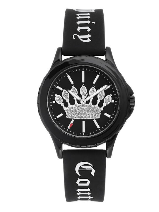 Juicy Couture Women's Watch with Black Rubber Strap
