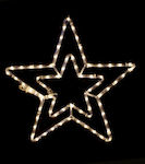 Aca Double Stars Plastic Illuminated Christmas Decorative Pendant Star 46cm White