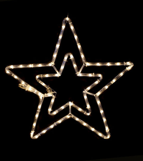 Aca Plastic Illuminated Christmas Decorative Pendant Star 46x46x46cm White