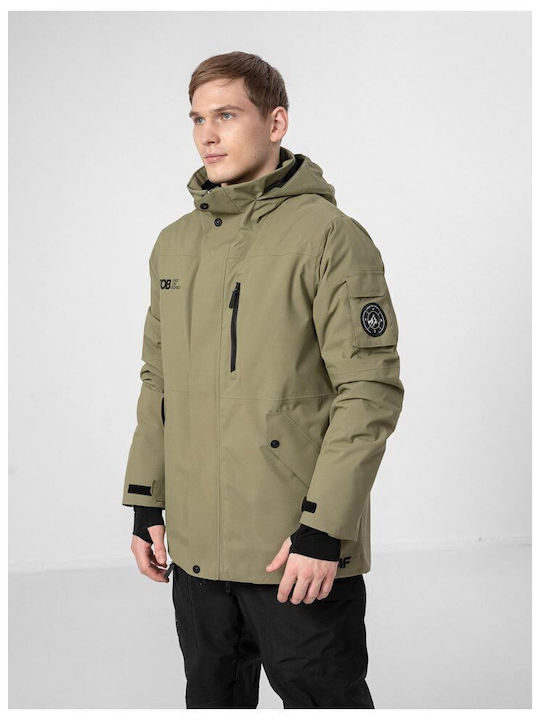 4F Men's Ski & Snowboard Jacket Khaki H4Z22-KUMS001-43S