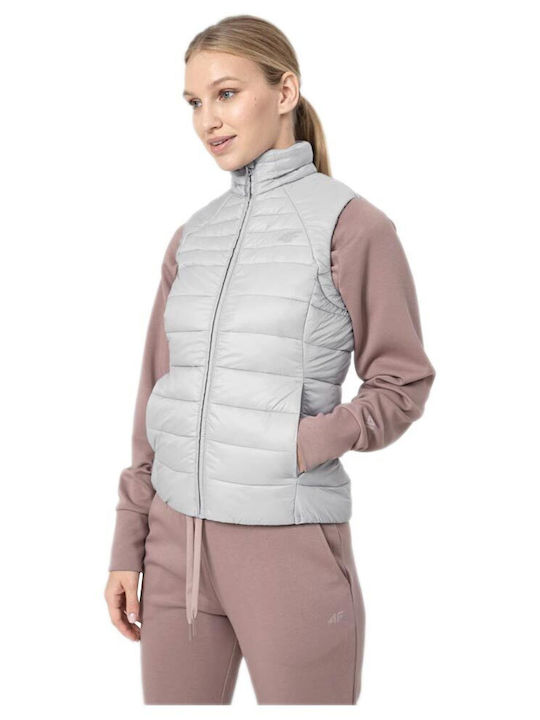 4F Scurt Jachetă de femei Fără mâneci Puffer pentru iarnă Gri