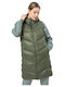 4F Women's Short Puffer Jacket for Winter Khaki