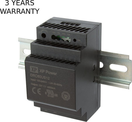 XP Power Τροφοδοτικό Ράγας DRC60US24 με Έξοδο 24V και Ισχύ 60W