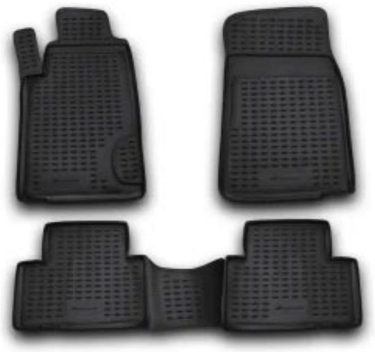 Novline Satz Vorder- und Hintermatten Wannenartig 4Stück aus TPE für Ssangyong Rexton 2001-2006 Schwarz