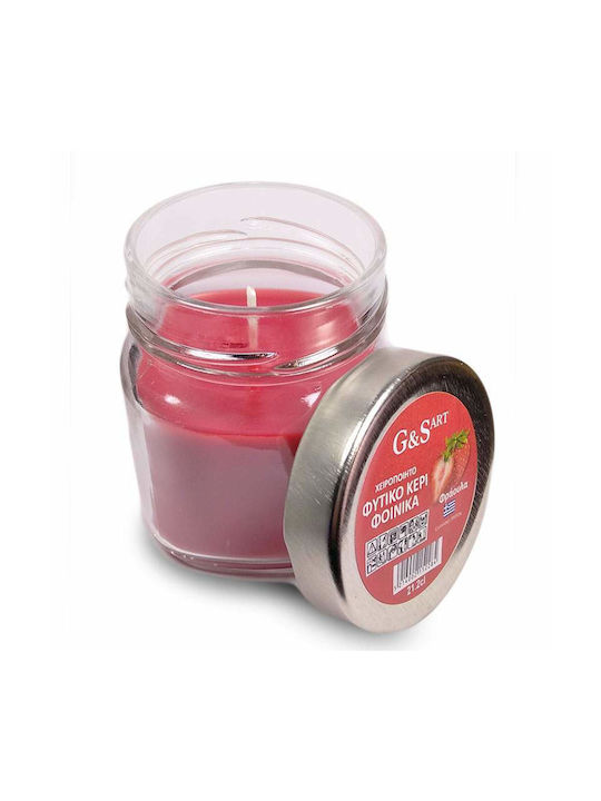 Scented Candle Jar with Scent Strawberry Pink 212gr 1pcs