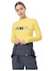 4F Women's Athletic Blouse Long Sleeve Yellow