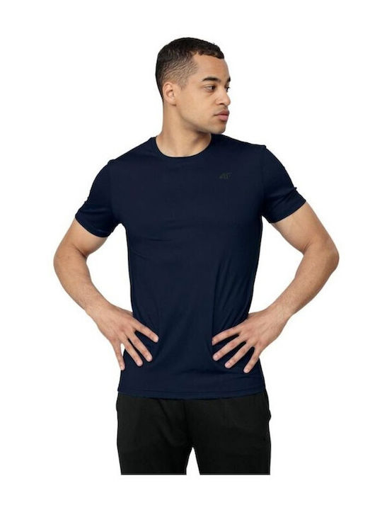 4F Ανδρικό T-shirt Navy Μπλε Μονόχρωμο