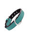 Gloriapets Soft Padded Hundehalsband Leder in Türkis Farbe 15mm x 35cm