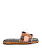 Amelia Leather Women's Flat Sandals in Brown Color