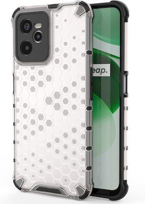 Hurtel Honeycomb Silicone Back Cover Transparent (Realme C35)