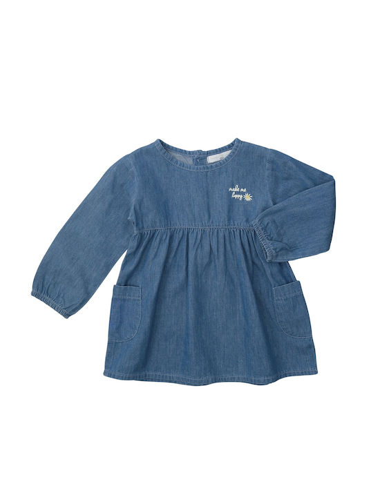 Funky Kids Dress Denim Long Sleeve Blue