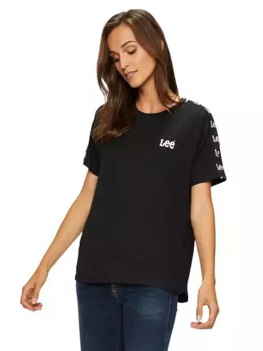 Lee Γυναικείο T-shirt Μαύρο με Στάμπα