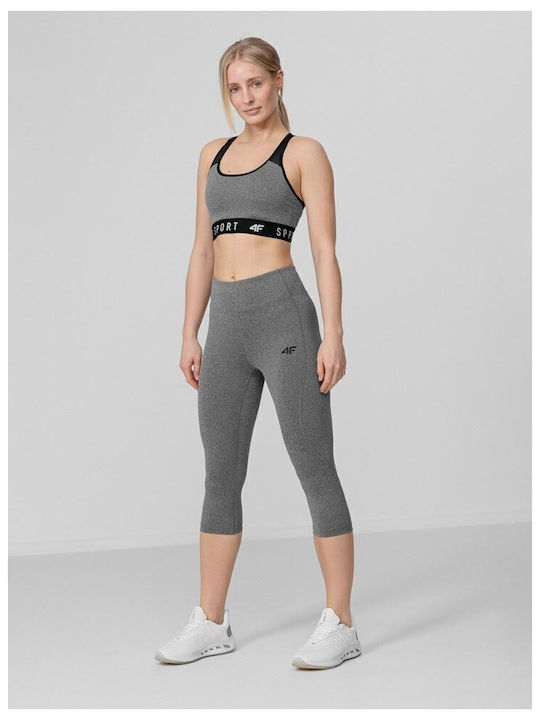 Training Schulung Frauen Capri Leggings Hochgeschnitten Gray