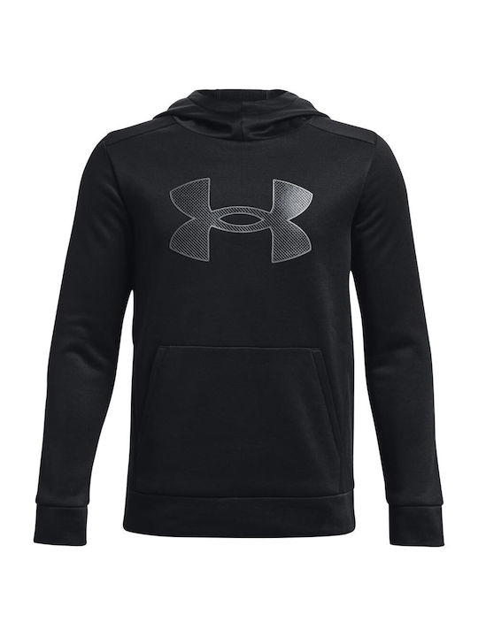 Under Armour Kinder Sweatshirt mit Kapuze und Taschen Schwarz