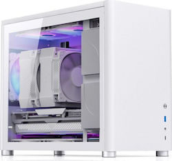 Jonsbo D30 Gaming Mini Tower Computer Case with Window Panel and RGB Lighting White